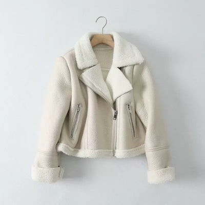 SHORT BIKER JACKET WITH FUR