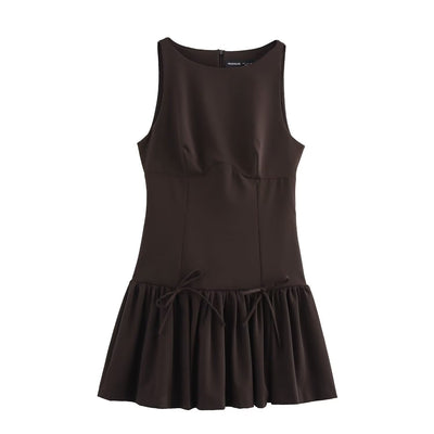 BOW DETAILS MINI DRESS