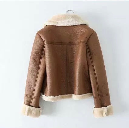 SHORT BIKER JACKET WITH FUR