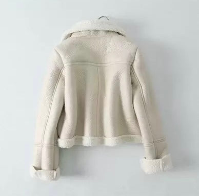 SHORT BIKER JACKET WITH FUR