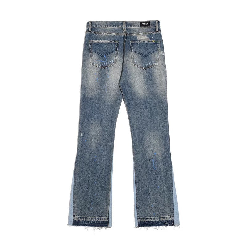 RIPPED FLARED DENIM