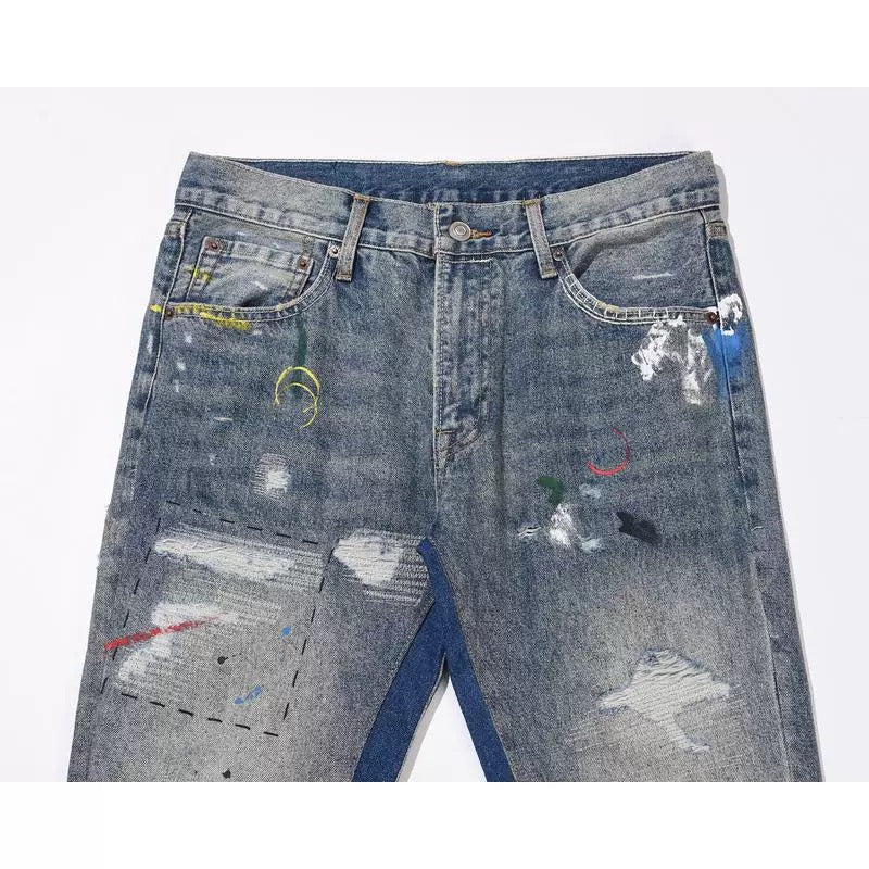RIPPED FLARED DENIM