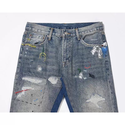 RIPPED FLARED DENIM